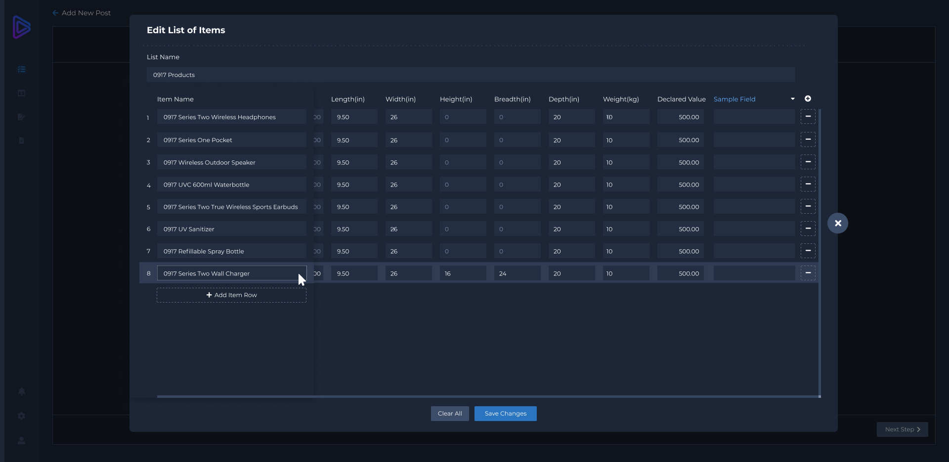 Legacy Deliveries PH interface — screen 5