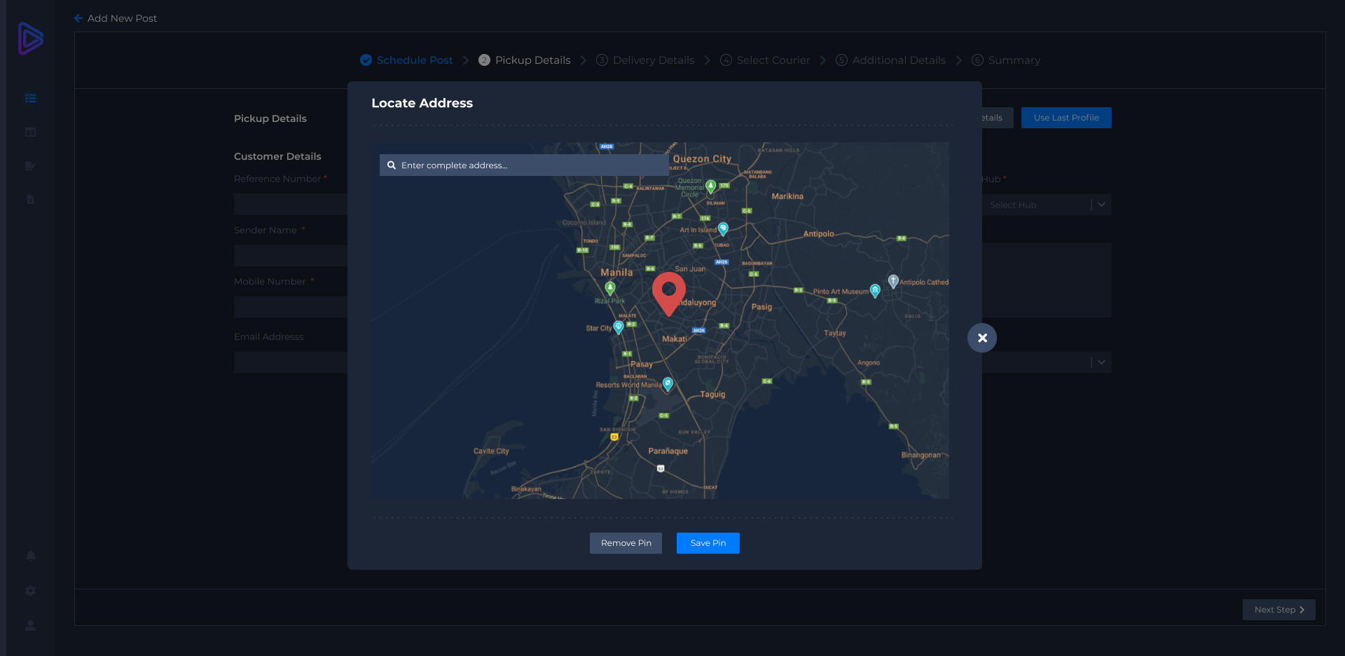 Legacy Deliveries PH interface — screen 8
